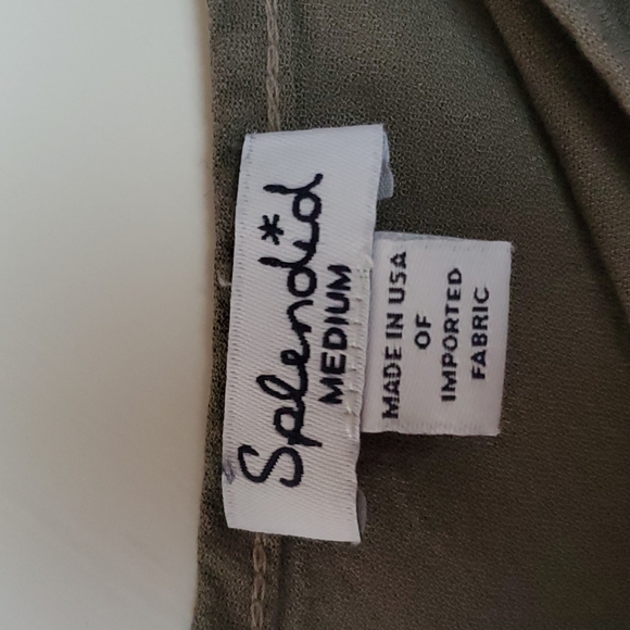 Splendid Crosshatch Slip Dress in Military Olive - Picture 11 of 11